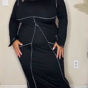 Elegant Black Long Sleeve Dress